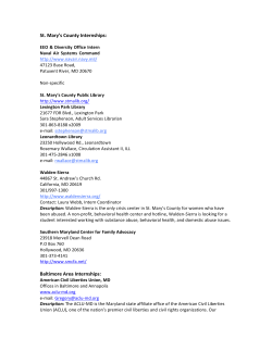 Internships  - St. Mary`s College of Maryland