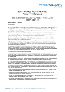 Existing use rights and the permitted baseline