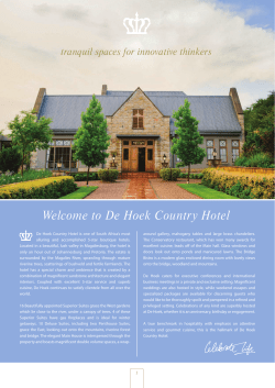 Brochure - De Hoek Country Hotel