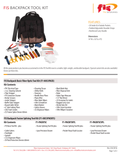 fis backpack tool kit - Fiber Instrument Sales