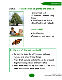 Unit1L.1: Classification of plants and animals