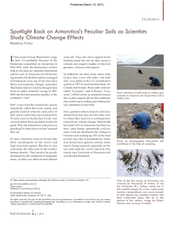 Spotlight Back on Antarctica`s Peculiar Soils as Scientists Study