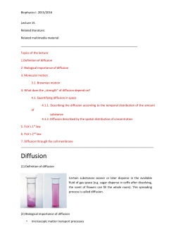 Diffusion - Biofizika