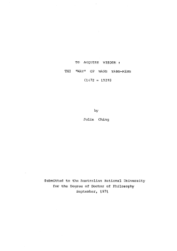 by Julia Ching Submitted to the Australian