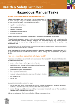 Hazardous Manual Tasks Factsheet