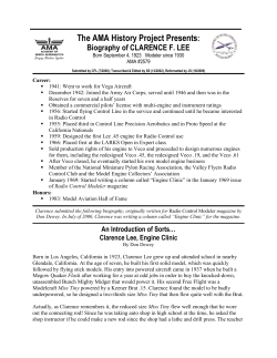 Biography of CLARENCE F - Academy of Model Aeronautics