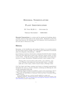 Binomial Nomenclature &mdash; Plant Identification