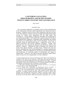lawyering loyalties: speech rights and duties within twenty