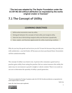 7.1 The Concept of Utility