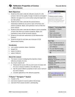 Reflection Properties of Conics G. - TI Education