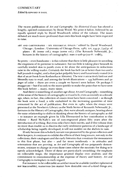 Commentary on David Woodward, ed., Art and Cartography: Six