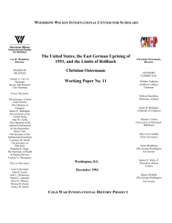 The United States, the East German Uprising of 1953