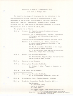 Dedication of Weniger Hall - Department of Physics | Oregon State