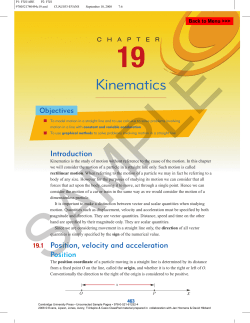 Kinematics - Cambridge University Press