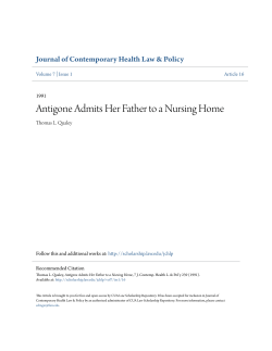 Antigone Admits Her Father to a Nursing Home