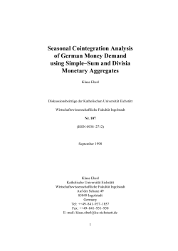 Seasonal Cointegration Analysis of German Money Demand using