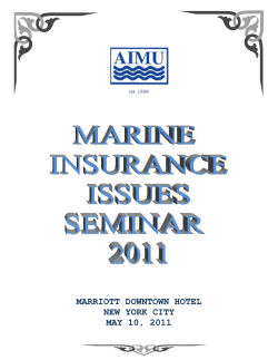 Marine Insurance Issues Seminar Booklet