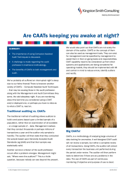 Are CAATs keeping you awake at night?