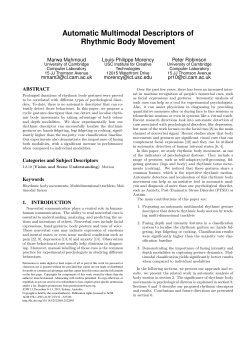 Automatic Multimodal Descriptors of Rhythmic Body Movement