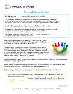 Running Effective Meetings