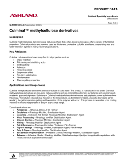 Culminal&trade; methylcellulose derivatives