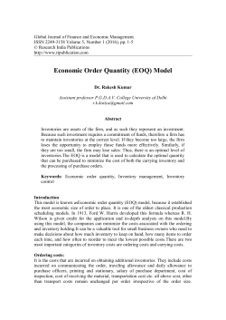Economic Order Quantity (EOQ) Model