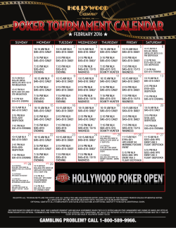 poker tournament calendar