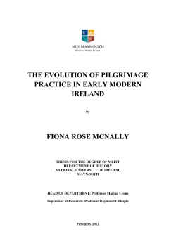 THE EVOLUTION OF PILGRIMAGE PRACTICE IN EARLY MODERN