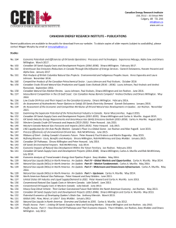 CANADIAN ENERGY RESEARCH INSTITUTE