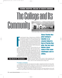 Since Florida Hos- pital College`s identity is so closely linked to that