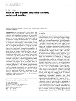 Alternate coral–bryozoan competitive superiority during coral