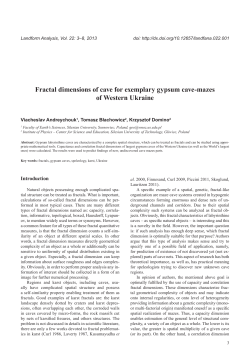Fractal dimensions of cave for exemplary gypsum cave