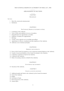 THE NATIONAL HIGHWAYS AUTHORITY OF INDIA ACT, 1988