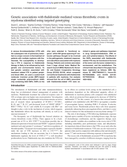 Genetic associations with thalidomide mediated venous