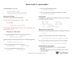 Quick Guide to Apostrophes