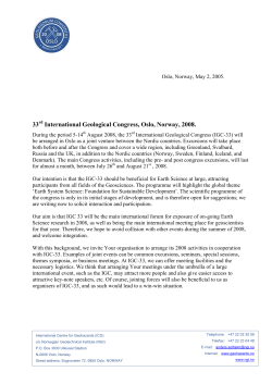 33rd International Geological Congress, Oslo, Norway, 2008.
