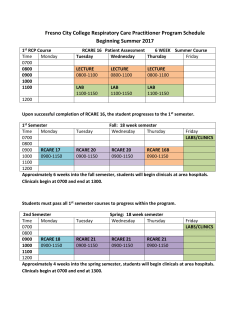 Program Schedule - Fresno City College
