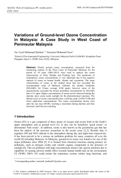 Variations of Ground-level Ozone Concentration in Malaysia: A