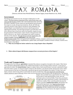 Pax Romana DBQ - mrcaseyhistory