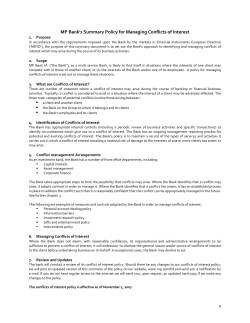 calyon´s summary policy for managing conflicts of interest