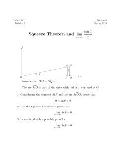Squeeze Theorem and lim sinx x