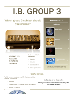 Group 3 Humanities Course Choices