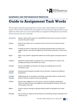 Guide to Assignment Task Words