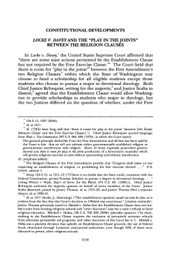 Locke v. Davey and the "Play in the Joints"