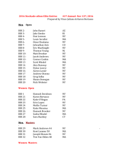 2016 Stockade-athon Elite Entries 41th Annual