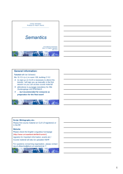 Semantics - Universit&auml;t des Saarlandes