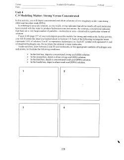 Unit 4 C..9 Modeling Matter: Strong Versus Concentrated 2