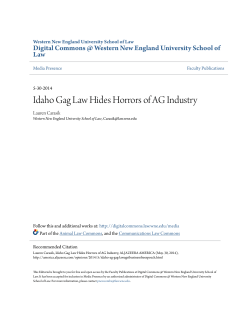 Idaho Gag Law Hides Horrors of AG Industry