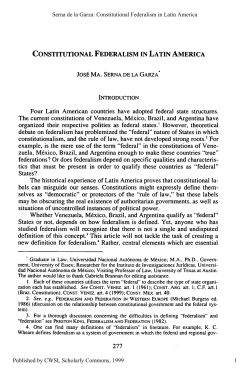 Constitutional Federalism in Latin America