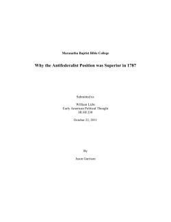 Anti-Federalism Paper - Jason Garrison`s Portfolio